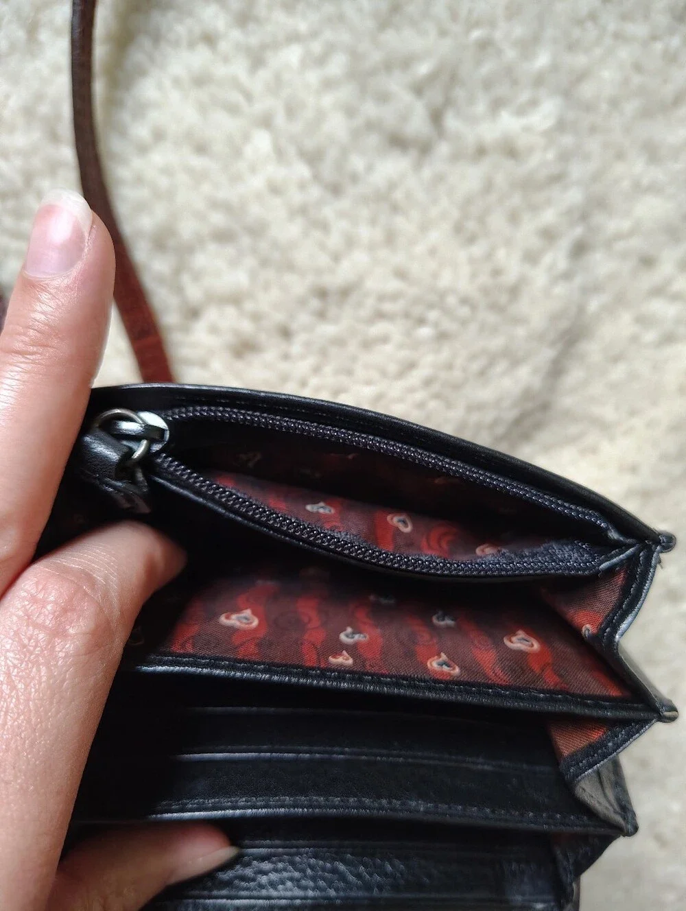 Vintage Brighton Women's Brown Croc-Embossed Crossbody Small Bag - Picture 9 of 16